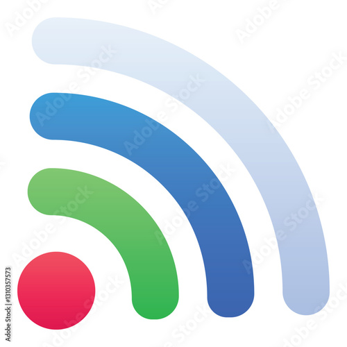 Gradient color icon, illustration for Wireless, signals, wifi.