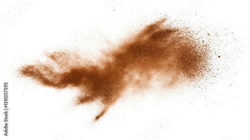 Dust explosion suspended in high-speed photograph studio visual art isolated environment dynamic angle capturing motion