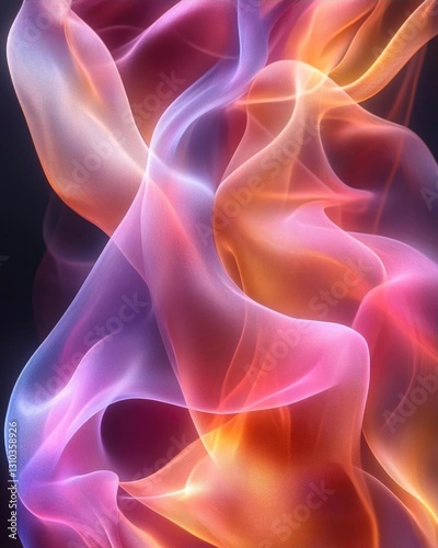 Abstract colorful wave patterns swirling in a dark background, creating a vibrant visual effect