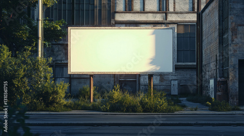 Wallpaper Mural urban billboard mockup with green and yellow leaves, empty landscape billboard for posters and commercial showcase, outside advertising panel Torontodigital.ca