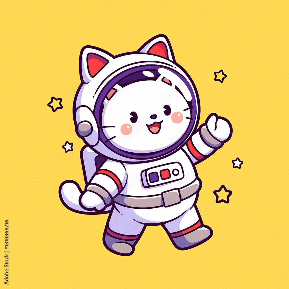 Obraz premium Cute Cat Astronaut in Space (30)