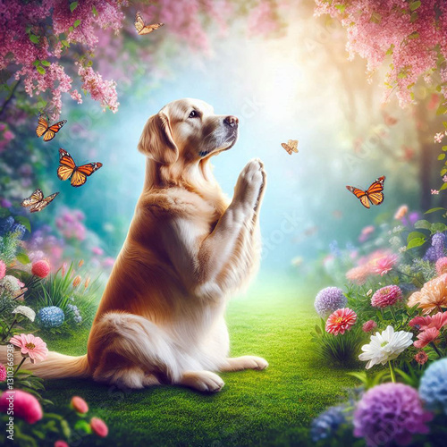 animal dog still pray illustration.eps