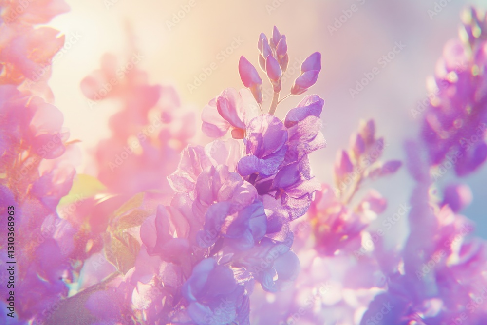 Delicate purple flowers in sunlight Delicate purple flowers in sunlight