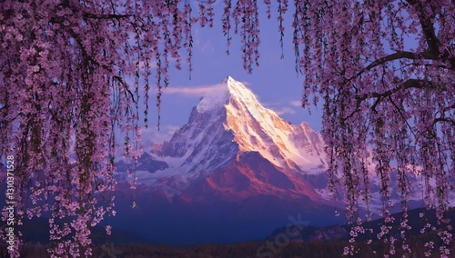  The most beautiful mountain in the world  with cherry blossom gardens 