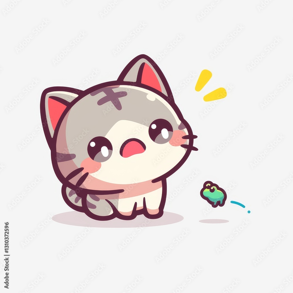 Cute Cat Watching Frog Cute Cat Watching Frog