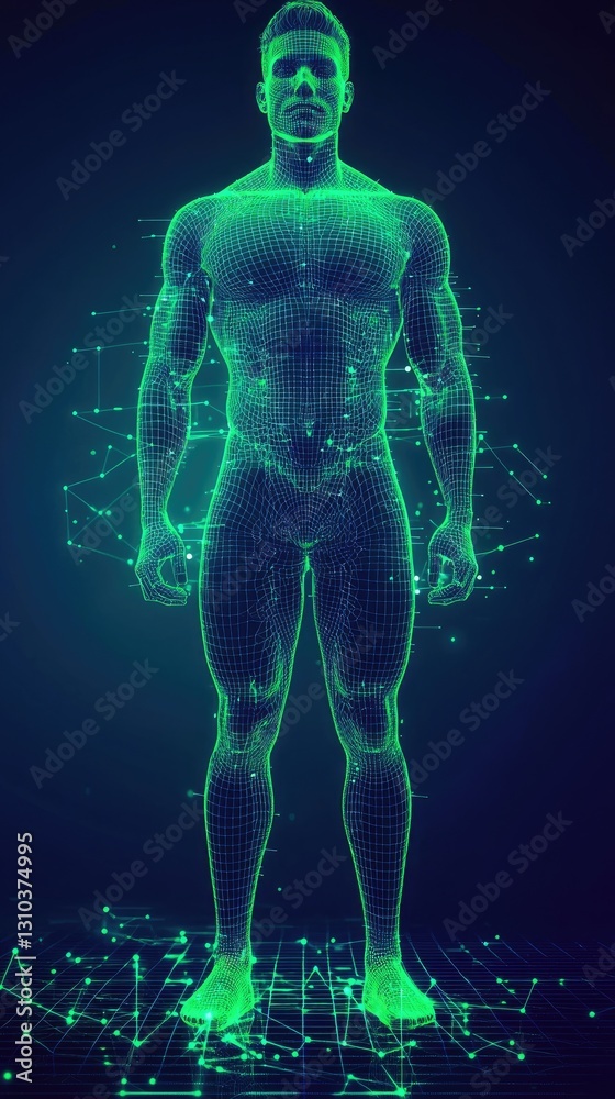 Digital representation of human body, futuristic, technology, 3D model. Possible use stock photo Digital representation of human body, futuristic, technology, 3D model. Possible use stock photo