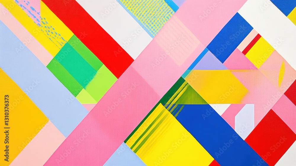 Obraz premium Vibrant abstract artwork showcasing a geometric pattern with a striking diagonal design.