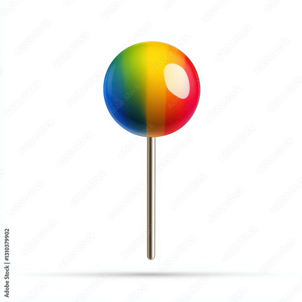 A vibrant pin stands out against a clean white backdrop, adding a splash of color to any setting. A vibrant pin stands out against a clean white backdrop, adding a splash of color to any setting.
