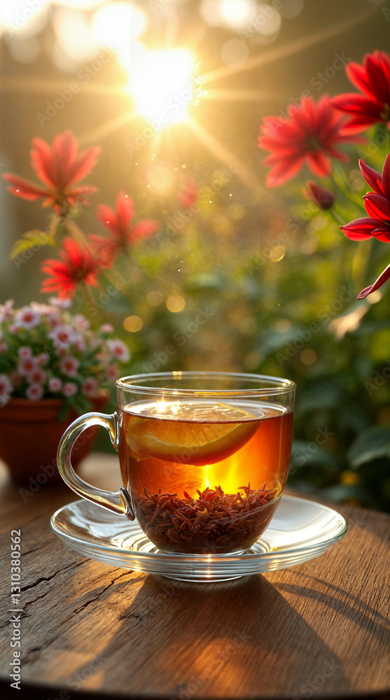 cup of tea with flowers cup of tea with flowers