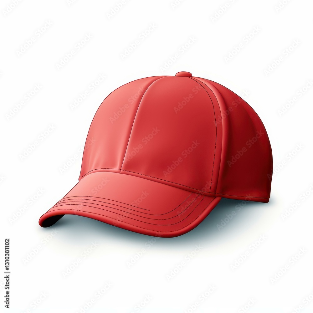 A vibrant red baseball cap with a curved brim, showcased on a clean white background for a fresh, modern look. A vibrant red baseball cap with a curved brim, showcased on a clean white background for a fresh, modern look.
