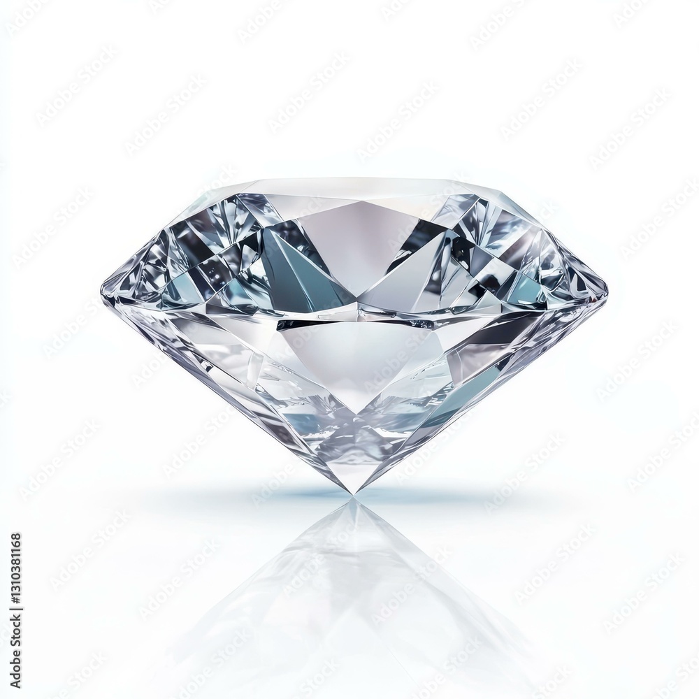 A sparkling diamond gem isolated on a clean white background, showcasing its brilliance and clarity. A sparkling diamond gem isolated on a clean white background, showcasing its brilliance and clarity.