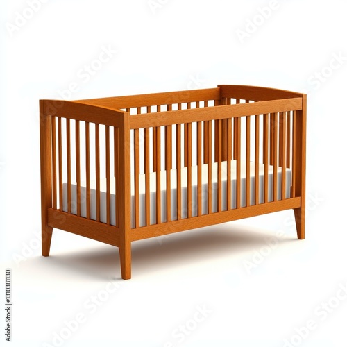 Sleek crib design showcased against a clean white background, perfect for modern nurseries and stylish interiors.