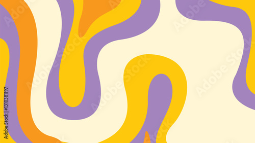 Wavy bold curved lines and squiggles ornament. brush strokes vector seamless pattern. colorful wallpaper.	