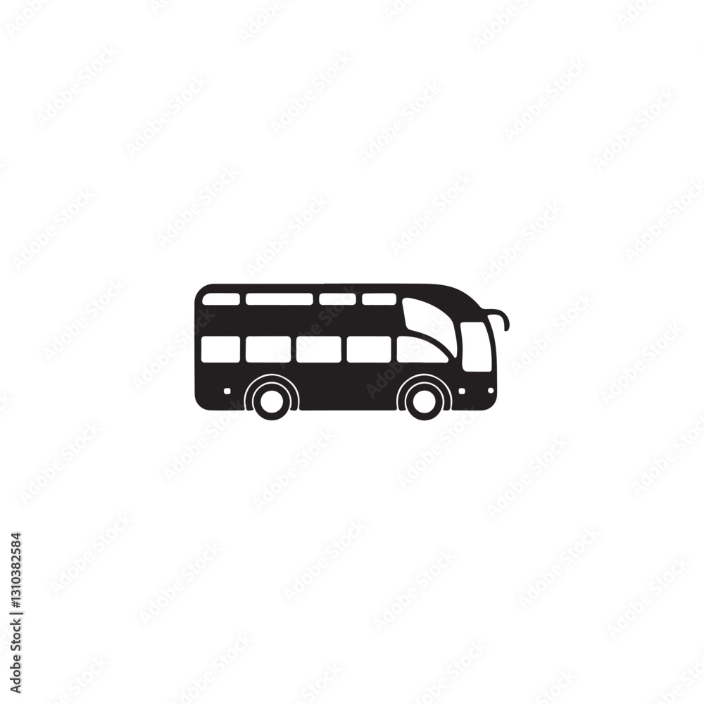 Simple Black and White Bus Icon.A clean, simple vector illustration of a bus. Simple Black and White Bus Icon.A clean, simple vector illustration of a bus.