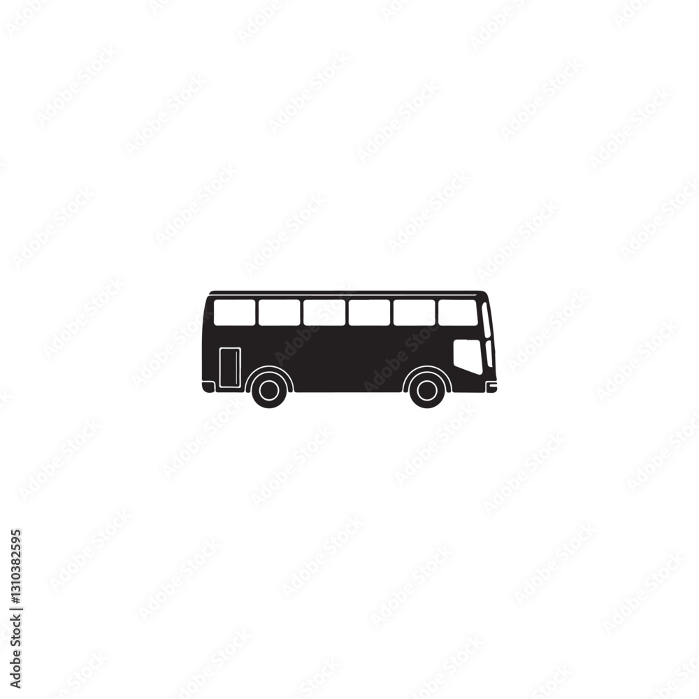 Simple Black and White Bus Icon.A clean, simple vector illustration of a bus. Simple Black and White Bus Icon.A clean, simple vector illustration of a bus.