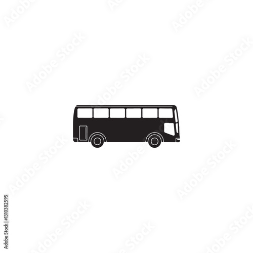 Simple Black and White Bus Icon.A clean, simple vector illustration of a bus.