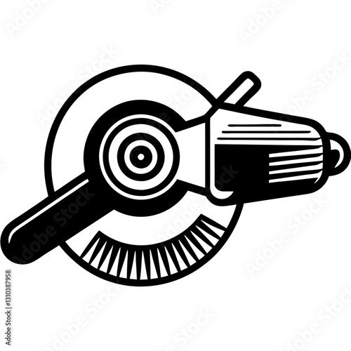 Minimalist Continuous Line Drawing of an Angle Grinder – Vector Line Art Illustration, Minimalist continuous line drawing of an angle grinder – vector line art illustration.