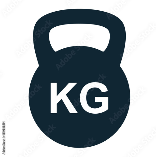 Kettlebell icon in a modern flat style. Perfect for gym, fitness, workout, strength training, and bodybuilding designs. Ideal for sports, exercise, and weightlifting-related projects.