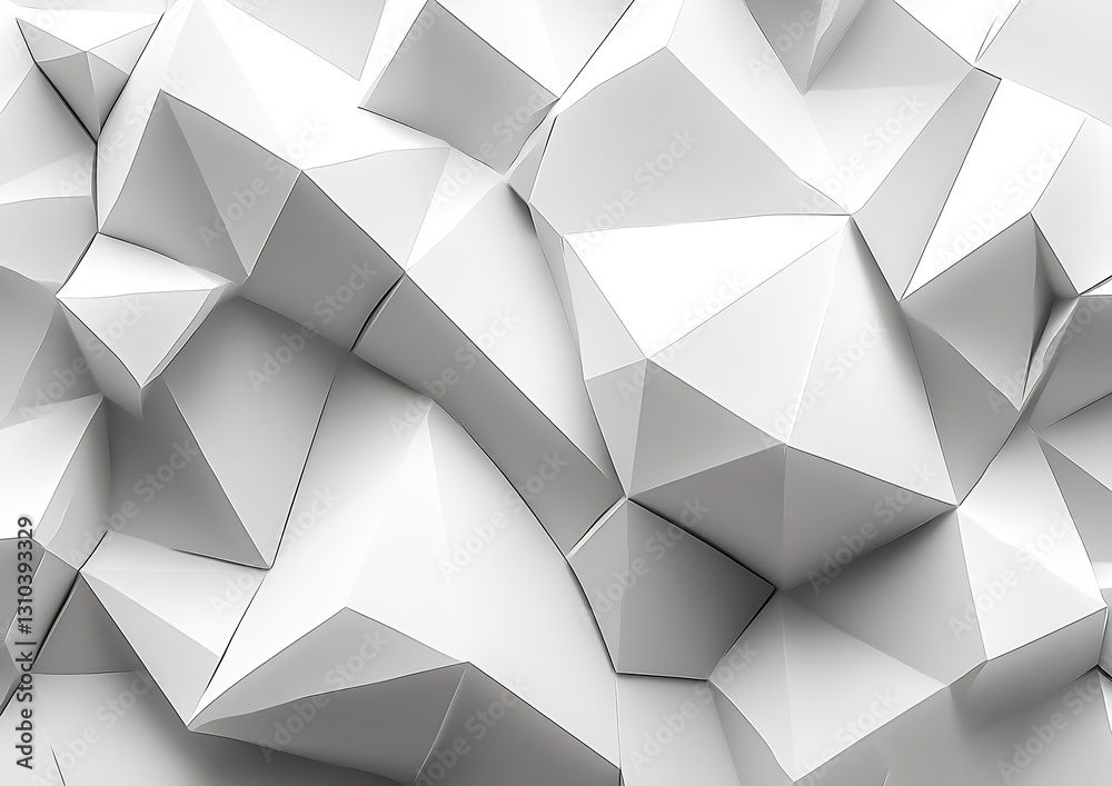 Obraz premium Dynamic abstract background with sharp white geometric shapes creating an interesting visual landscape : Generative AI