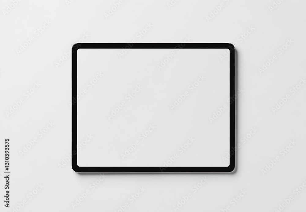 Empty White Tablet Frame on Soft Background Ready for Custom Graphic Designs : Generative AI Empty White Tablet Frame on Soft Background Ready for Custom Graphic Designs : Generative AI