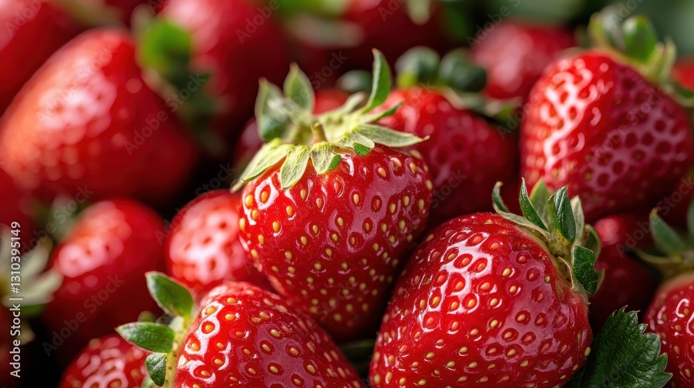 Fresh and vibrant strawberries bursting with flavor in summer harvest Fresh and vibrant strawberries bursting with flavor in summer harvest