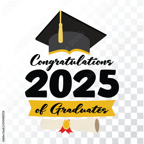 congratulations 2025 of Graduation PNG design congratulations 2025 of Graduation vector illustration
