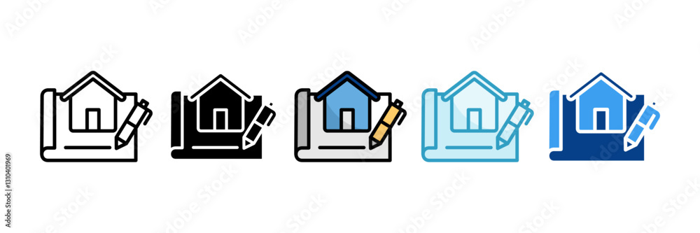 Skyscraper Icon Set Multiple Style Collection Skyscraper Icon Set Multiple Style Collection