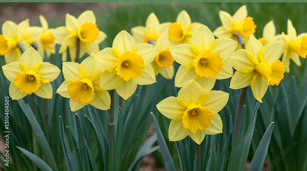 Bright beautiful yellow daffodils. Bright beautiful yellow daffodils.