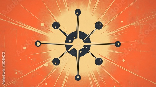 Atomic Sunburst Mid-Century Modern Art