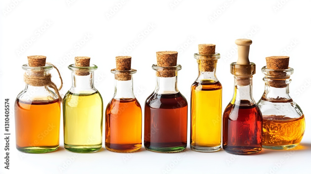 Collection of Various Cooking Oils in Glass Bottles with Cork Stoppers Natural Light Studio Shot High Quality Image Perfect for Food Blog Culinary Collection of Various Cooking Oils in Glass Bottles with Cork Stoppers Natural Light Studio Shot High Quality Image Perfect for Food Blog Culinary