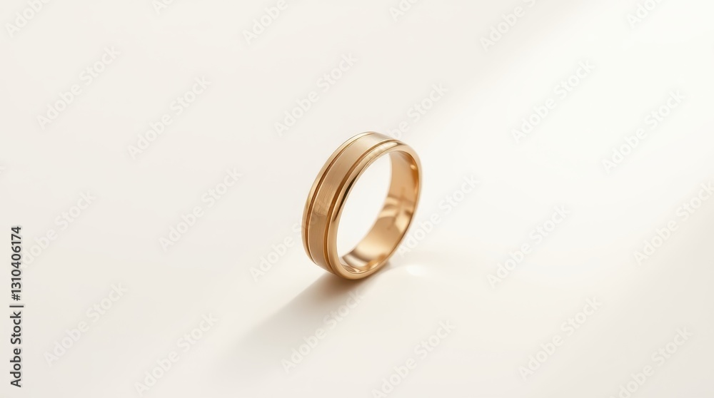 Elegant Gold Wedding Ring on Minimalist Background Elegant Gold Wedding Ring on Minimalist Background