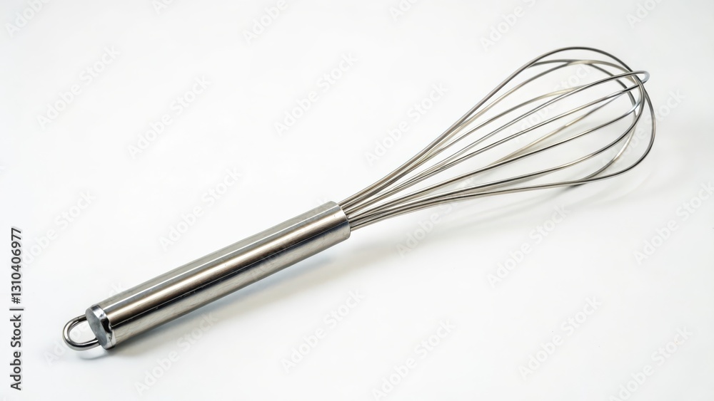 Stainless Steel Whisk on White Background Stainless Steel Whisk on White Background