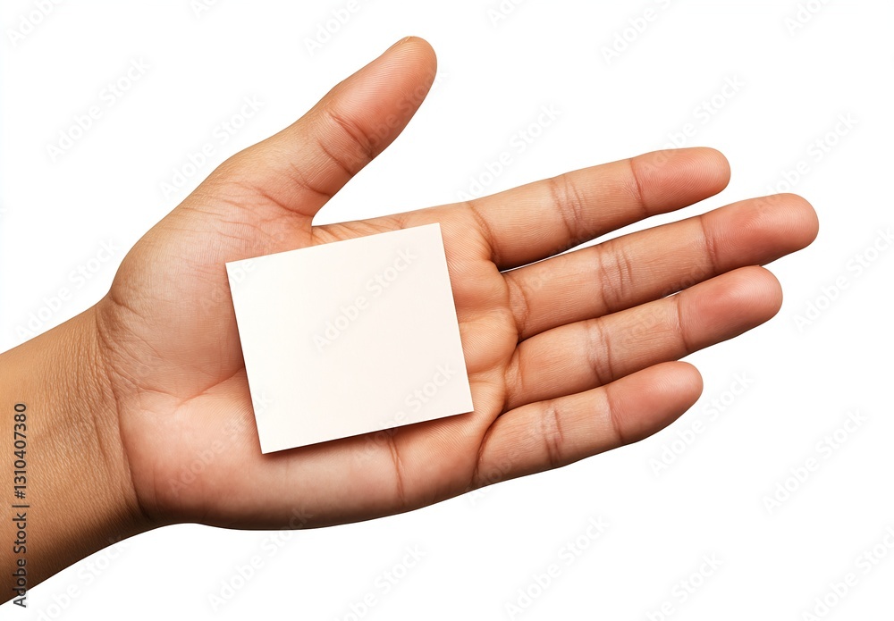 Obraz premium Hand Displaying a Blank Square Piece of Paper for Creative and Artistic Uses : Generative AI