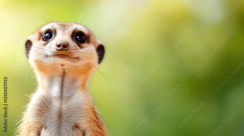 Fototapeta premium Curious meerkat showcases its playful spirit and keen observation skills