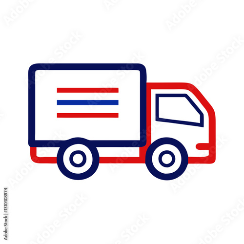 Delivery truck icon in motion, transportation concept