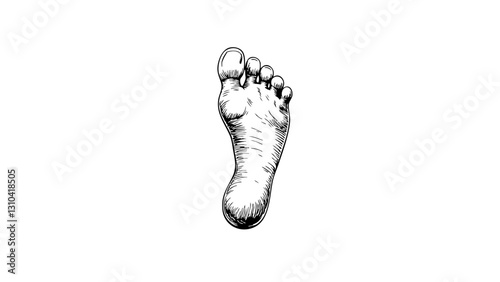 Vintage sketch of a human foot  