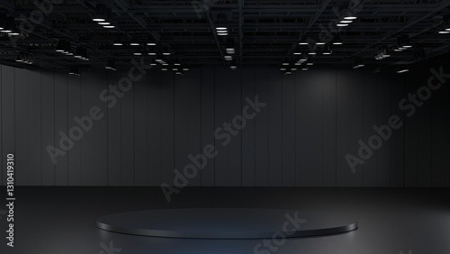 3D Virtual TV Studio News, Backdrop For TV Shows .TV On Wall.3D Virtual News Studio Background,3d illustration