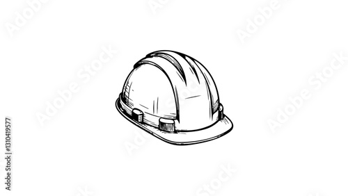 Vintage sketch of a safety helmet  