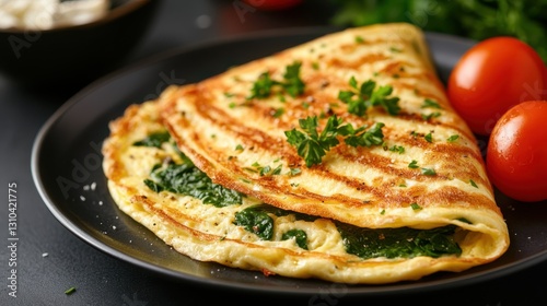 Wallpaper Mural Savory spinach and feta omelette with toasted sourdough for breakfast Torontodigital.ca