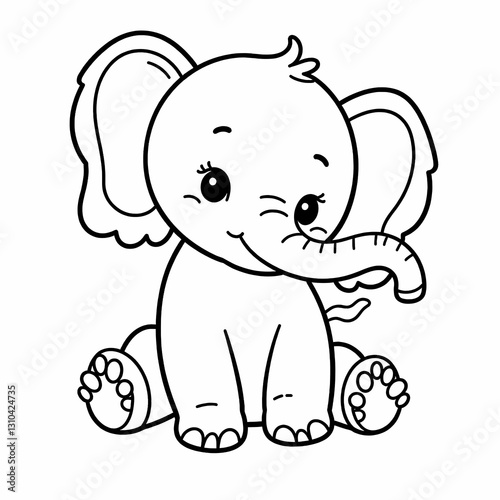 Baby Elephant Coloring Page