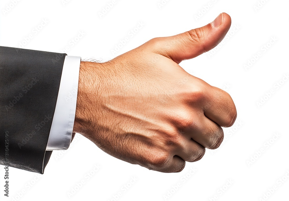 Businessman Giving a Thumbs Up Gesture with a Confident Professional Hand : Generative AI Businessman Giving a Thumbs Up Gesture with a Confident Professional Hand : Generative AI