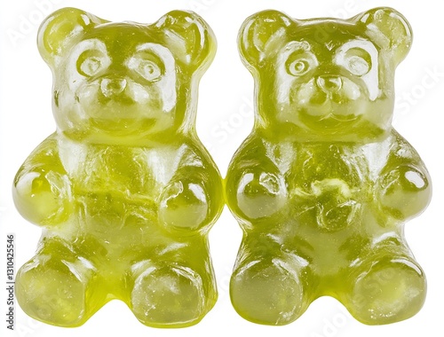 Pair of cute yellow gummy bear candies making every moment sweeter and enjoyable : Generative AI