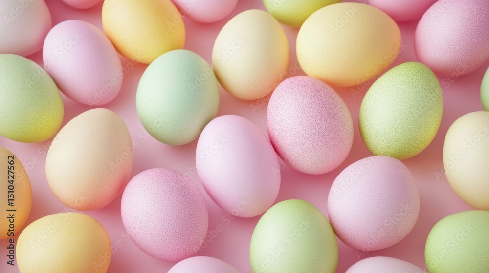 Unique pastel Easter eggs designed to resemble soft fruits in a colorful arrangement on a smooth surface Unique pastel Easter eggs designed to resemble soft fruits in a colorful arrangement on a smooth surface