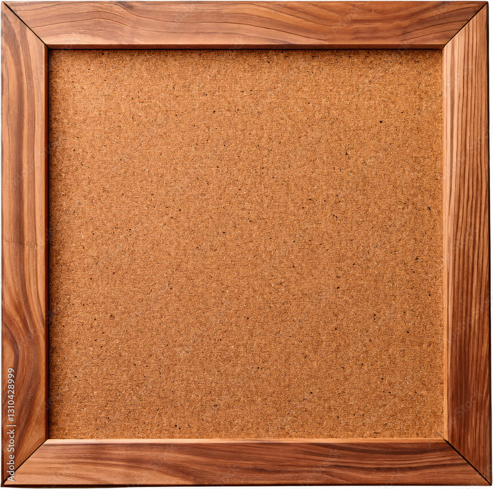 Fototapeta premium Empty Brown Wooden Framed Corkboard Notice Board for Messages and Reminders