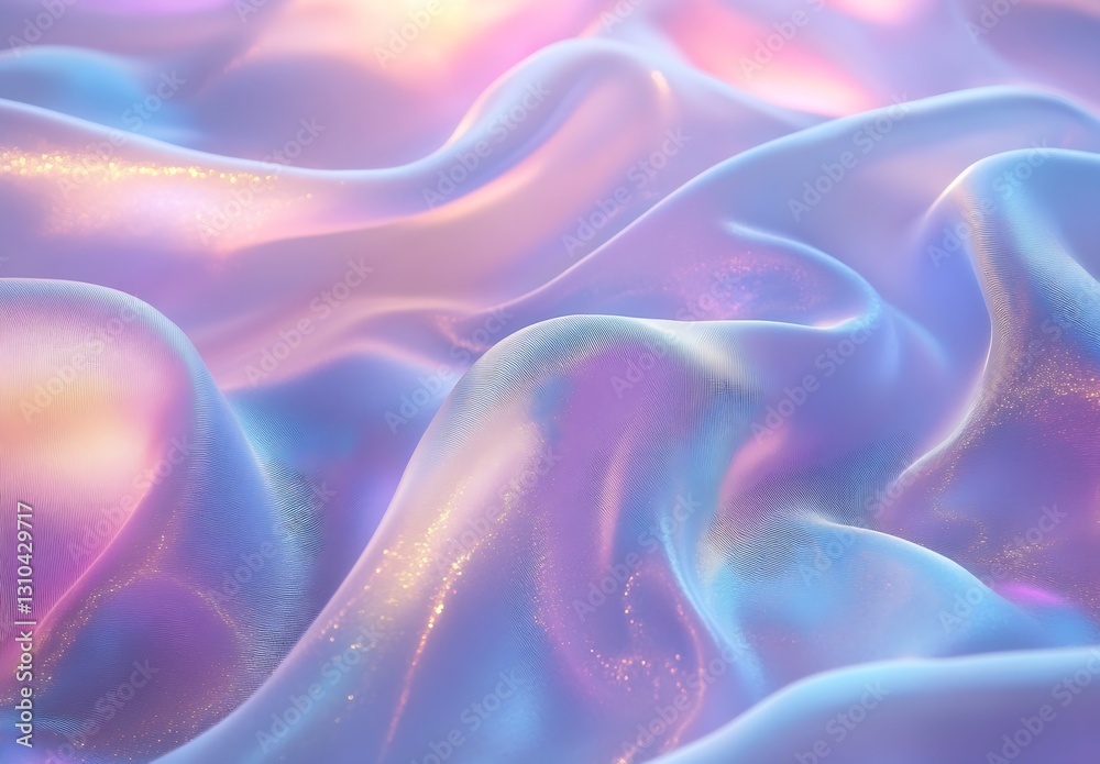 Obraz premium Luxurious silky fabric in soft pastel colors featuring a smooth wavelike texture for highend design projects : Generative AI