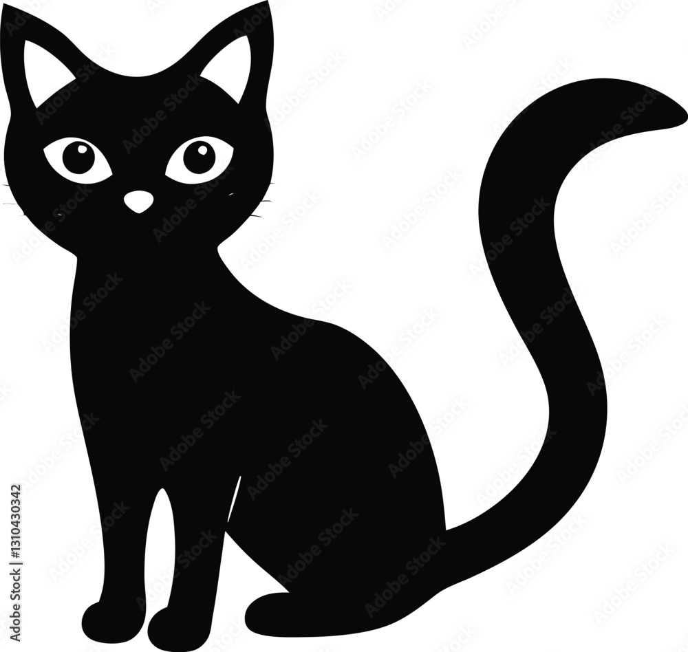 Cat silhouette simple flat vector,Halloween cat silhouette Cat silhouette simple flat vector,Halloween cat silhouette