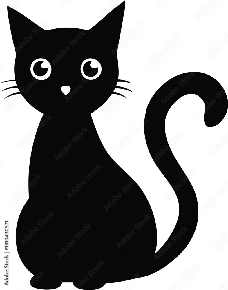 Cat silhouette simple flat vector,Halloween cat silhouette Cat silhouette simple flat vector,Halloween cat silhouette