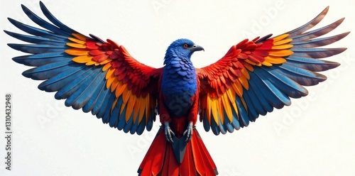 Colorful bird wings spread wide open, feathers, wings, vibrant