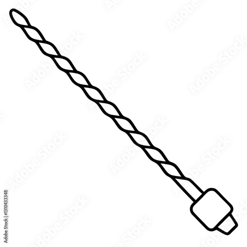 Drill Bit Set Line Drawing - Construction Tool Vector Illustration, Clipart & Line Art Design, Vector line drawing of a drill bit set, ideal for construction, clipart, and digital design projects.