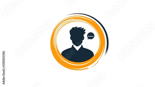 Abstract user profile icon with speech bubble photo